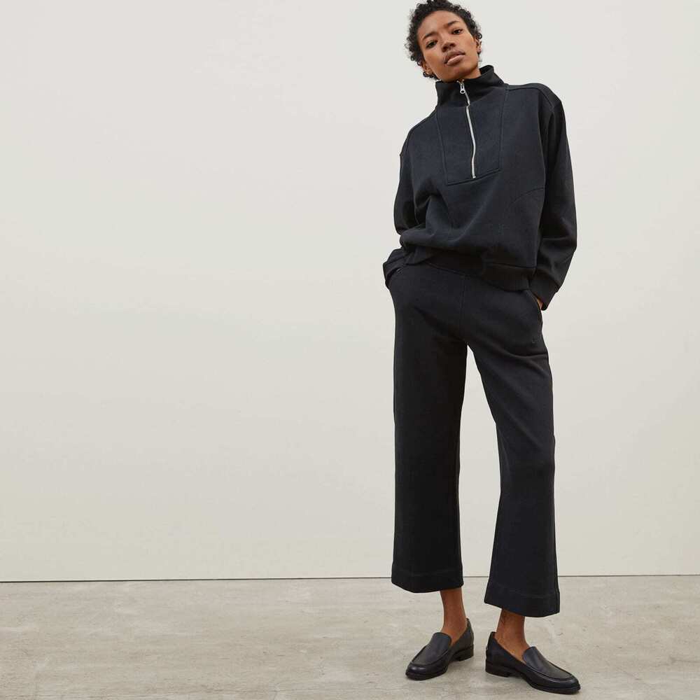 Everlane The Track Wide-Leg Pant Black Base - Size XS